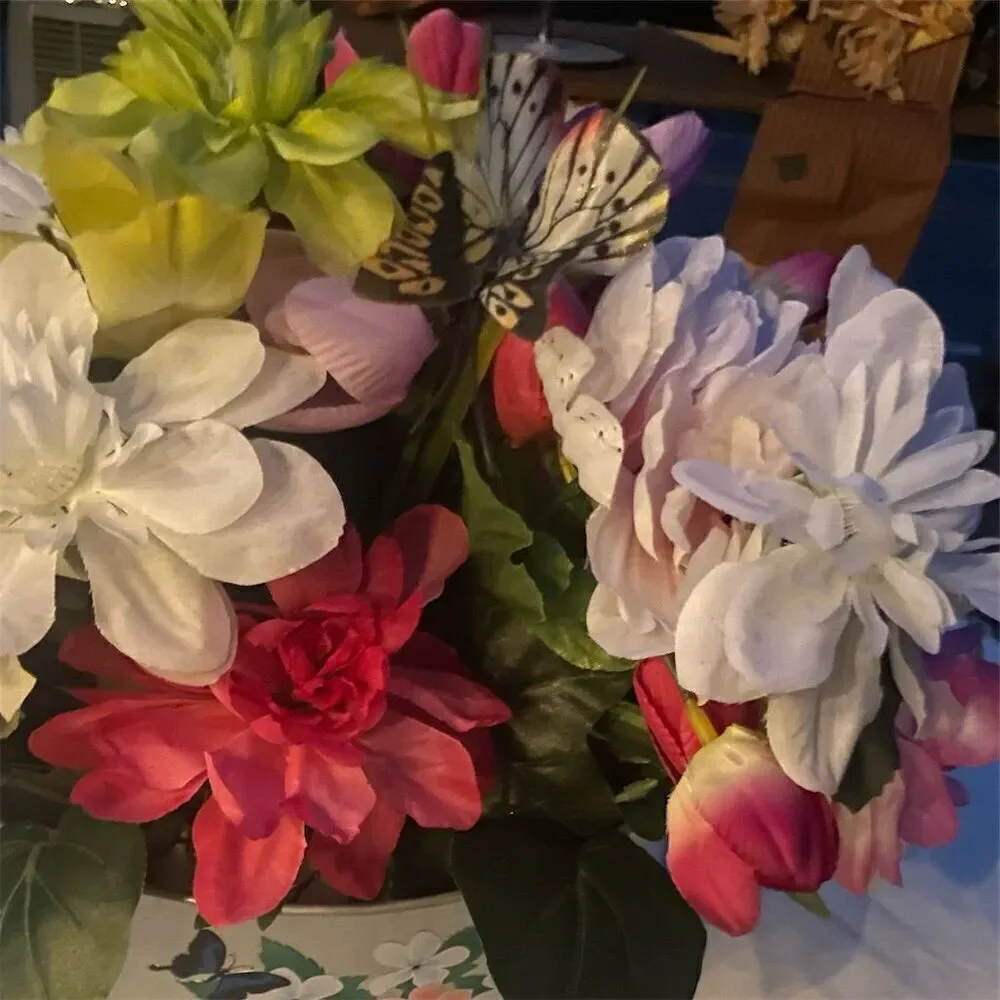 Please read! Multicolor artificial Flower Basket Door Decoration Dahlias Tulips